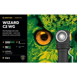 Armytek Wizard C2 WG Multi-Light, White & Green Light